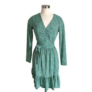 Michael Michael Kors Green Printed Wrap Dress – Size Small